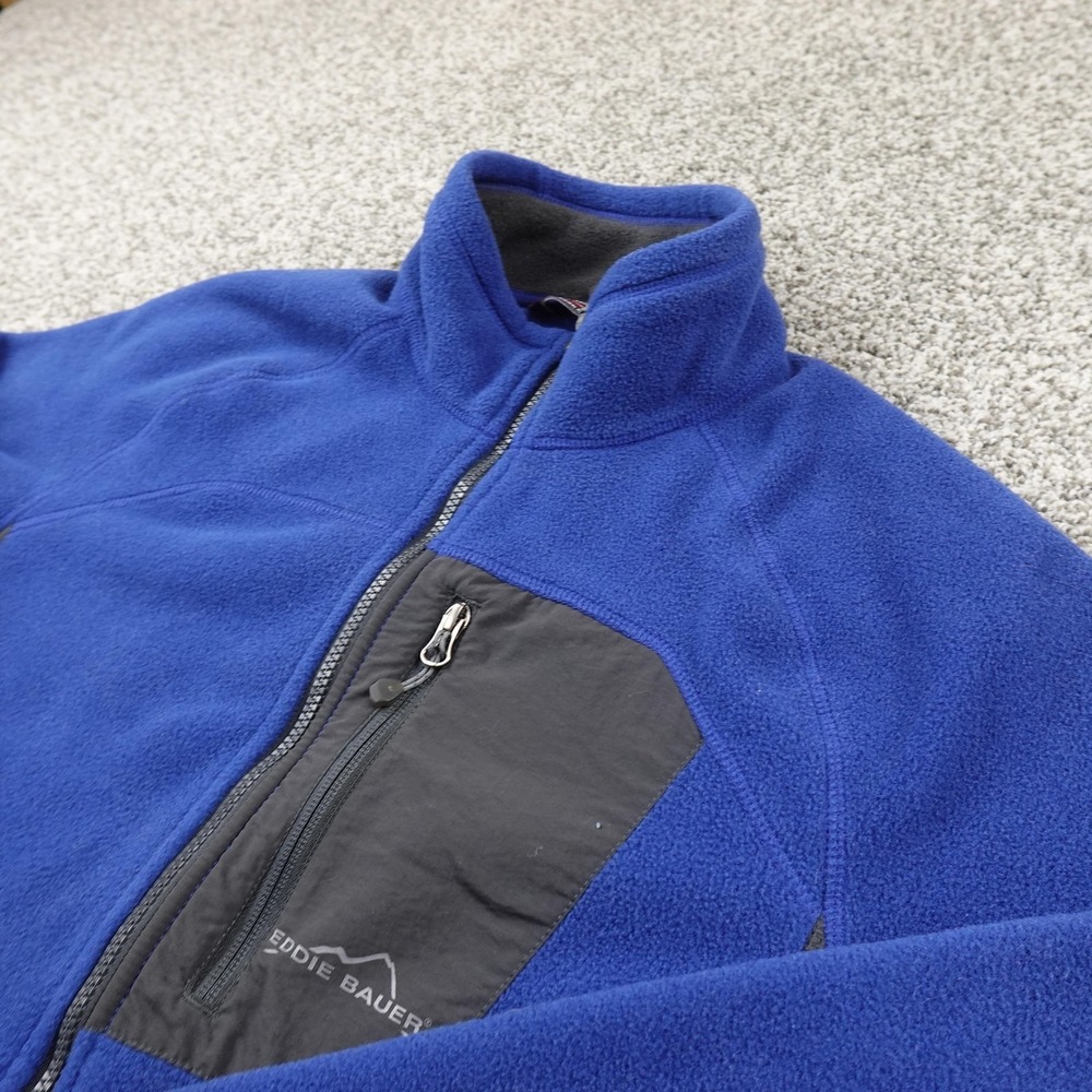 Eddie Bauer Jacket Mens S Blue 365 Polartec Full Zip Fleece Sweater Outdoor Hike